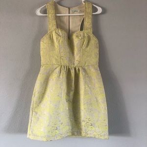 Kimchi Blue Yellow & Gold Jacquard dress